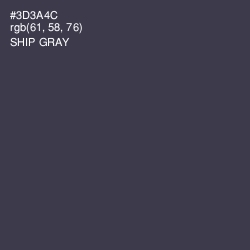 #3D3A4C - Ship Gray Color Image
